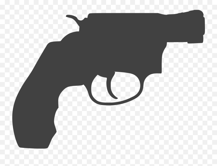 Revolver Silhouette Firearm Pistol Gun - Silhouette Png Pistol Silhouette Png Emoji,Emoticons Shooting A Gun