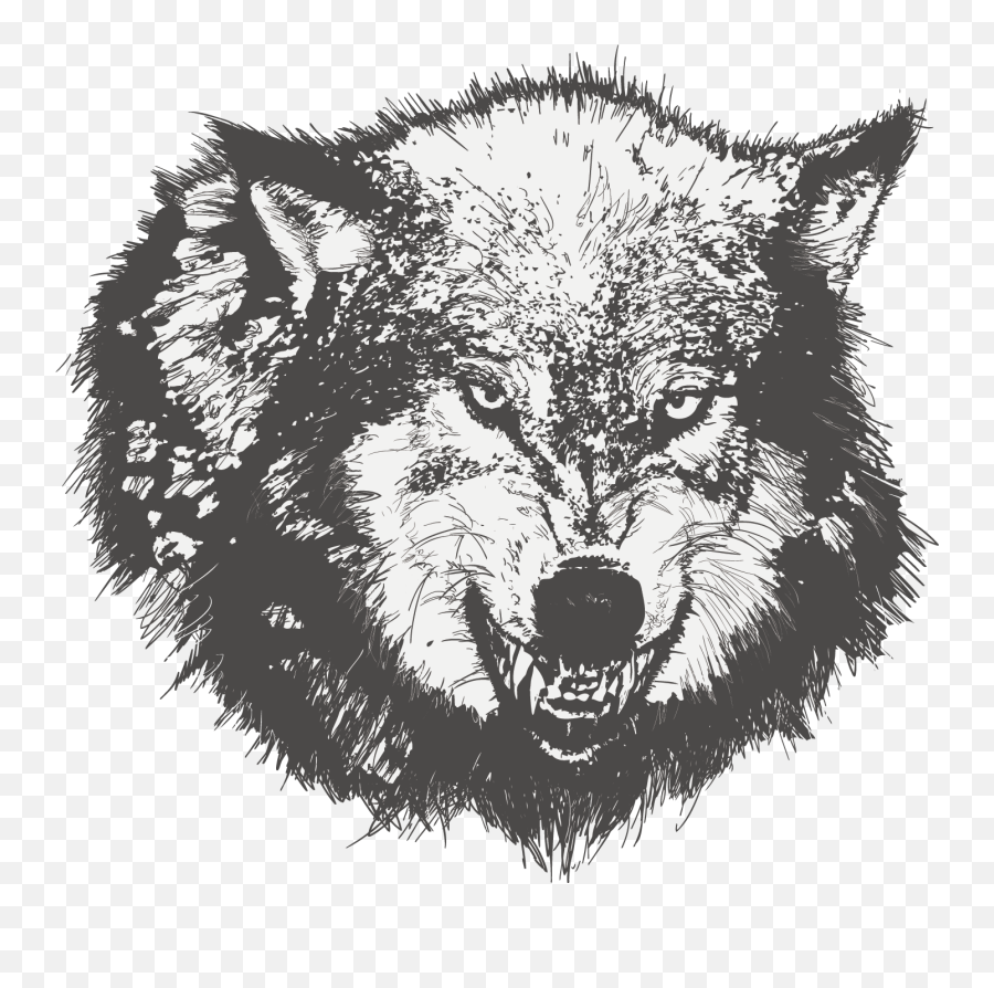 Download Sketch Painted Dog Vector Wolf Black Drawing - Angry Animal Face Emoji,Dog Emoticon Vector