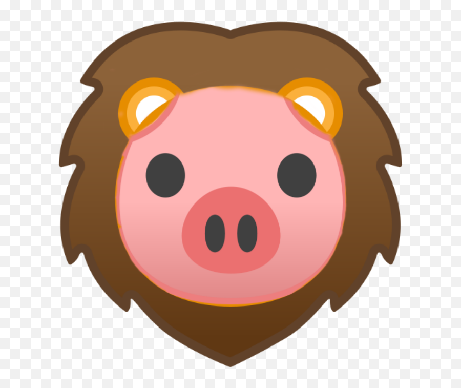 Pig Lion Lew Winka Sticker By Weronikaw554433 - Cute Lion Head Silhouette Emoji,Whatsapp Emoticon Pig Snoot