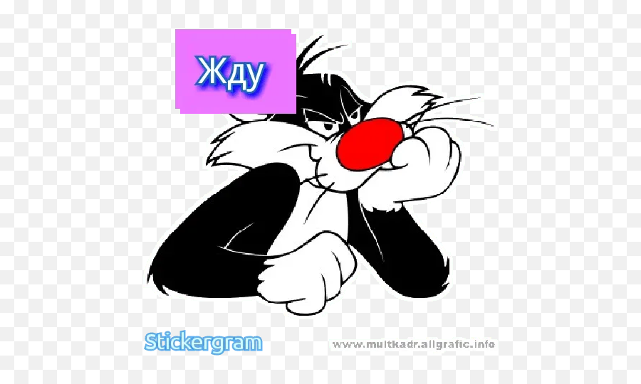 The Looney Tunes Showu201d Stickers Set For Telegram - Sylvester Cartoon Cat Emoji,The Looney Emojis