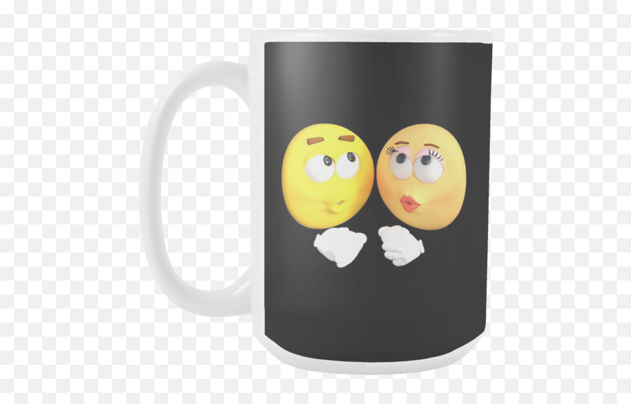 Download 15oz Emoji Love Mug - Mug Full Size Png Image Emoji,Facebook Coffee Mug Emoticon