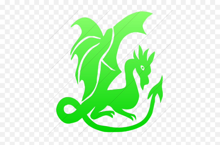Iconsetc Simple Ios Neon Green Gradient Animals Dragon 2 Icon - Neon Green Dragon Transparent Emoji,Dragon Emoticons