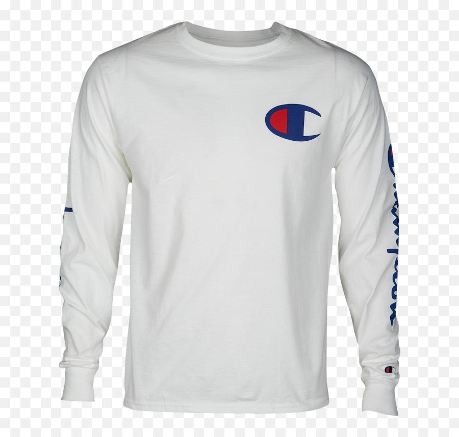 Champion Graphic Long Sleeve T Shirt Men S Long Sleeve - Long Sleeve White Champion Shirt Emoji,Emoji Joggers On Ebay
