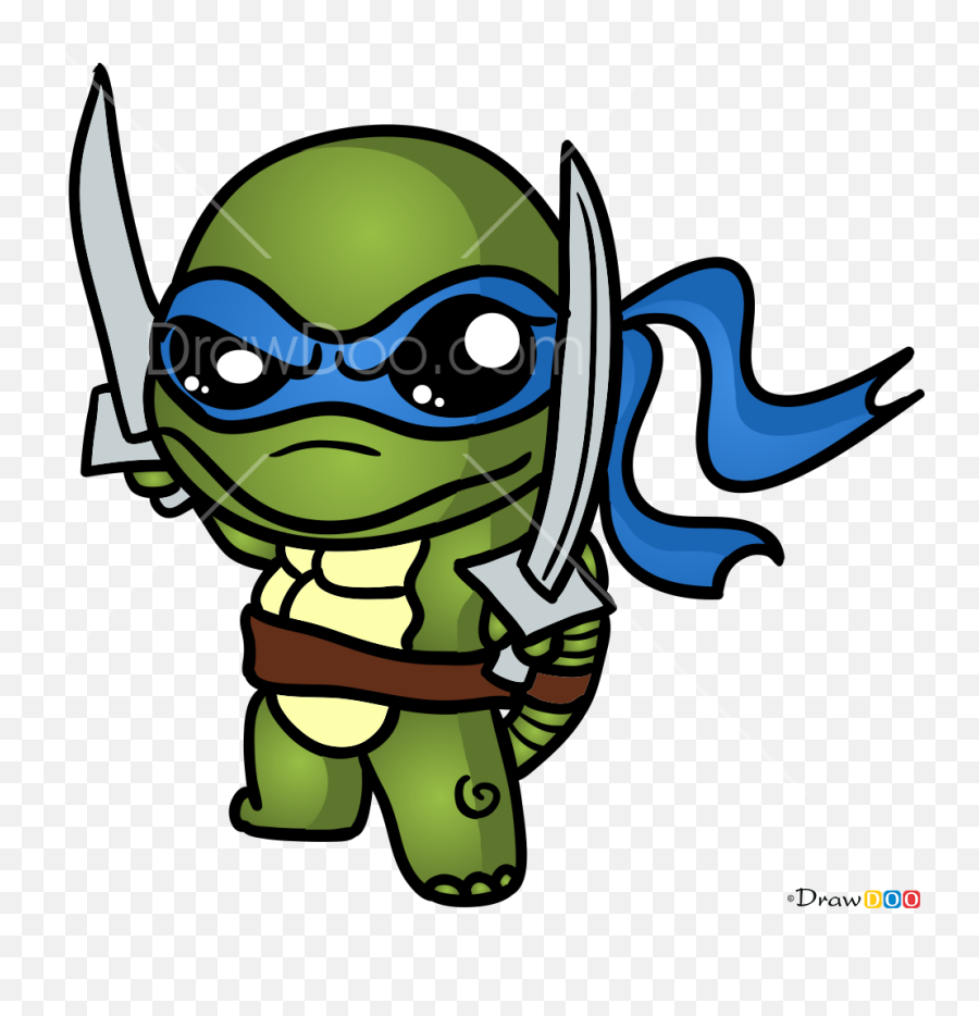 How To Draw Turtle Warrior 1 Chibi - Ninja Turtle Drawing Ideas Emoji,Turtle Shell Emoji