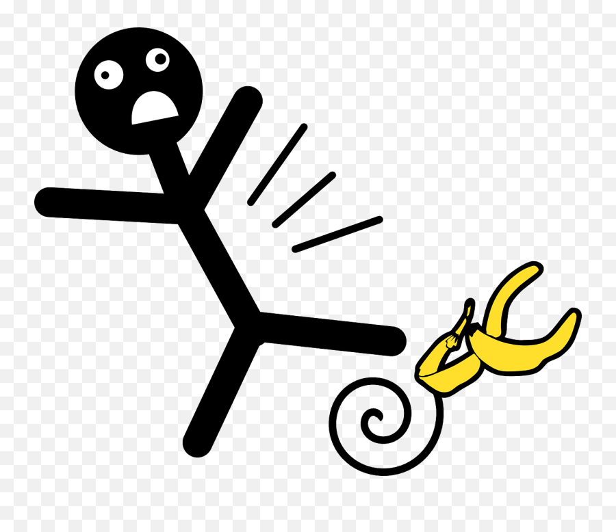 Falling Slipping On Banana Peel Clipart I2clipart - Clipart Slip On Banana Emoji,Falling Emoticons