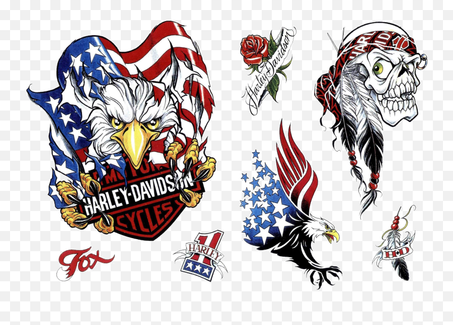 Download Tattoo Eagle Harley - Harley Davidson Eagle Logo Usa Emoji,Harley Davidson Emoticons Free