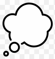 Thought Balloon Emoji Clipart - Nuvoletta Fumetto Sfondo Nero,Thought Ballon Emojis Png