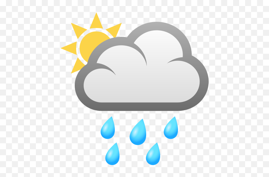 Emoji The Sun Behind The Rain Cloud - Emoji Nube Con Lluvia,Rain Emoji
