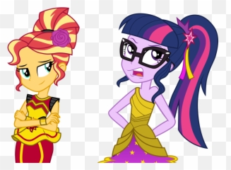 Download Sunset And Twilight Sparkle By Cloudyglow On - Twilight Y Sunset Shimmer Eg Emoji,Sunset Emoji