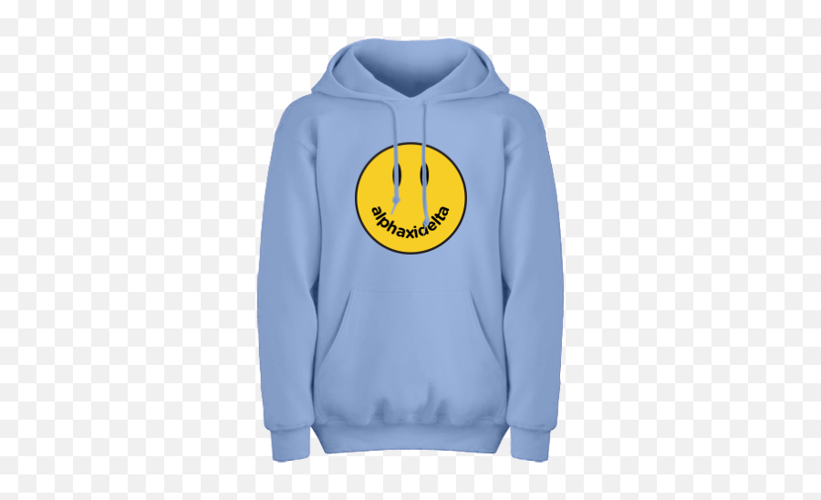 Alpha Xi Delta Smiley Face Hoodie - Hooded Emoji,B D Emoticon