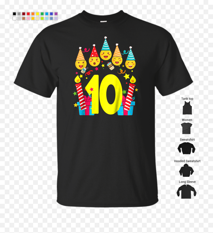 Kids Emoji 10th Birthday T - Shirt Gift For 10 Years Old Girl,Text Emoji Old