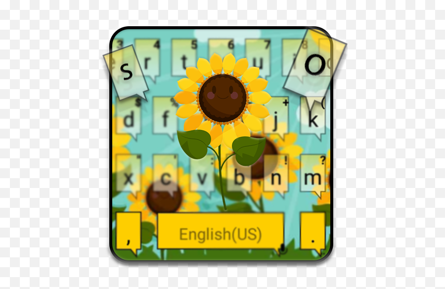 Sunflower Field Keyboard Theme - Happy Emoji,Hold My Flower Emoji