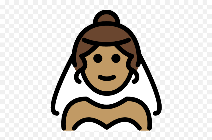 Woman With Veil Medium Skin Tone Emoji - Download For Free Happy,Medium Skin Tone Emoticon