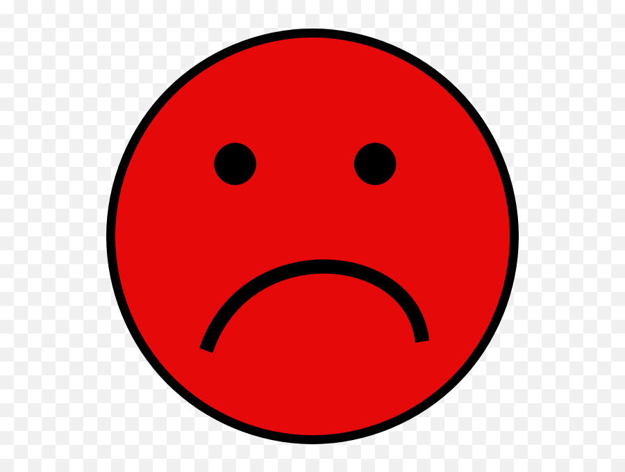 Red Sad Face Clip Art At Clker - Sad Red Smiley Face Emoji,Face Emoticons