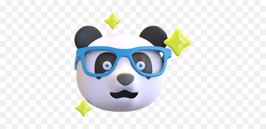 Premium Panda Wearing Funny Glasses Emoji 3d Illustration,Two Glasses Emoji