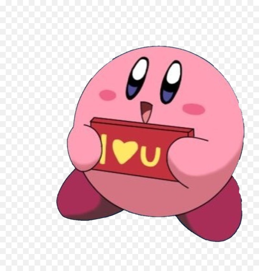 Kirby Iloveu Heart Reactionpic Sticker - Kirby Meme Emoji,Kirby Emoticon Text
