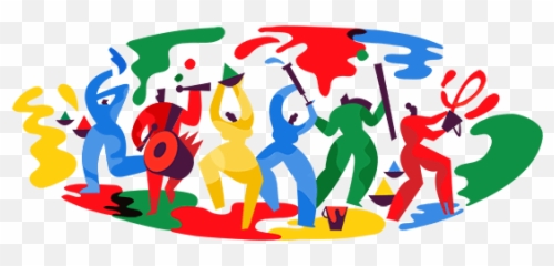 Colorful Google Doodle Celebrates Hindu - Holi Logo Emoji,Holi Emoji