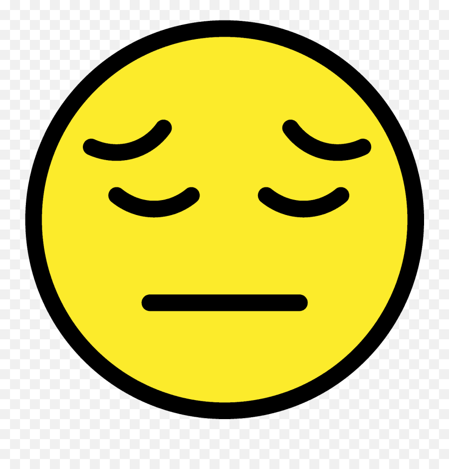 Pensive Face - Openmoji Emoji,Apple Emoticon Meanings