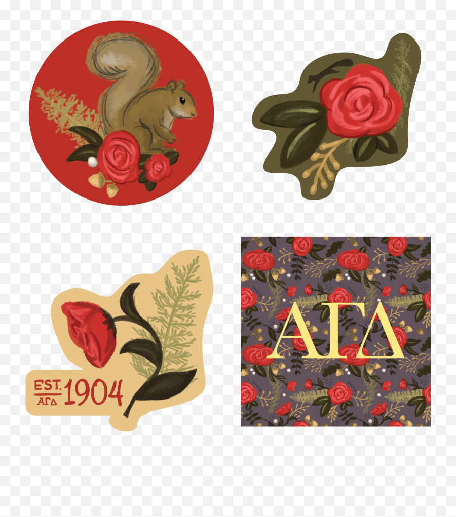 Alpha Gamma Delta Sticker Set - 4 London Book Fair Emoji,Delga Gamma Phi Emojis