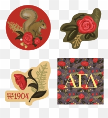 Alpha Gamma Delta Sticker Set - 4 London Book Fair Emoji,Delga Gamma Phi Emojis