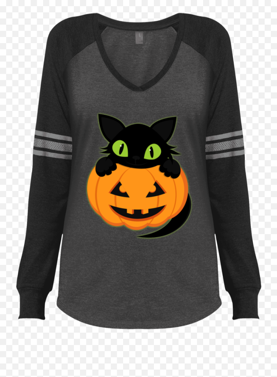 Plus Size Halloween District Made Ladiesu0027 Game V - Neck Tshirt Long Sleeve Emoji,Emoji Shirts For Halloween