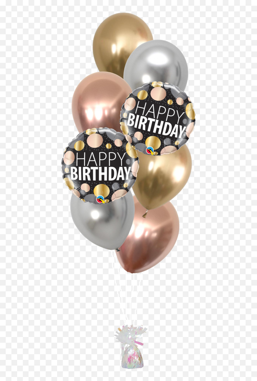 Chrome Metallic Birthday Balloon Bouquet - Balloon Emoji,Congrats Balloon Emoticon