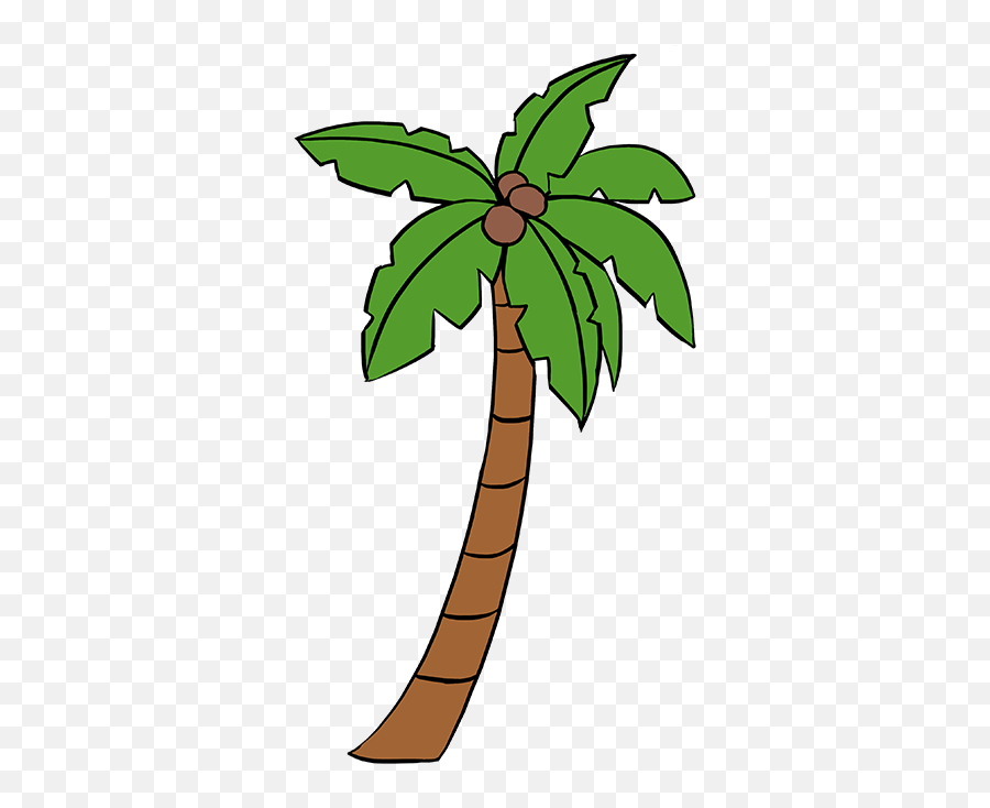 How To Draw A Palm Tree - Really Easy Drawing Tutorial Cartoon Palm Tree Drawing Emoji,Download Emoji For Palm Trees