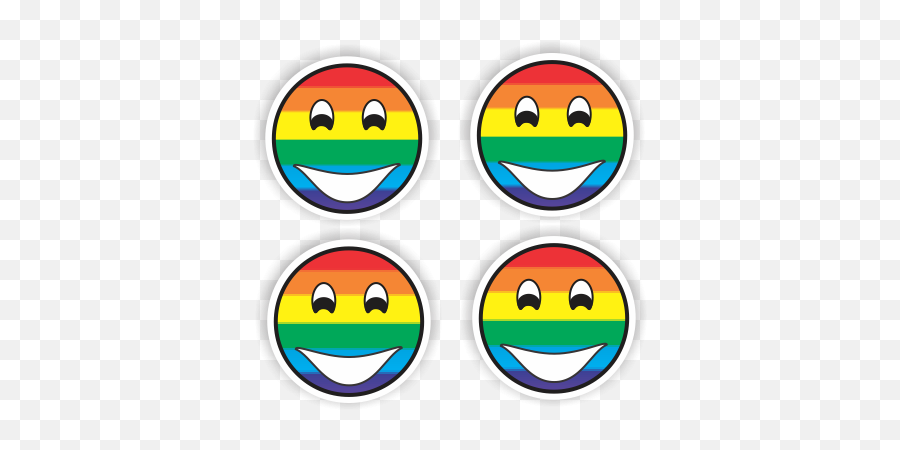 Pride Rainbow Pasties Sticker 4 Packs - Happy Emoji,Patriotic Emoticon