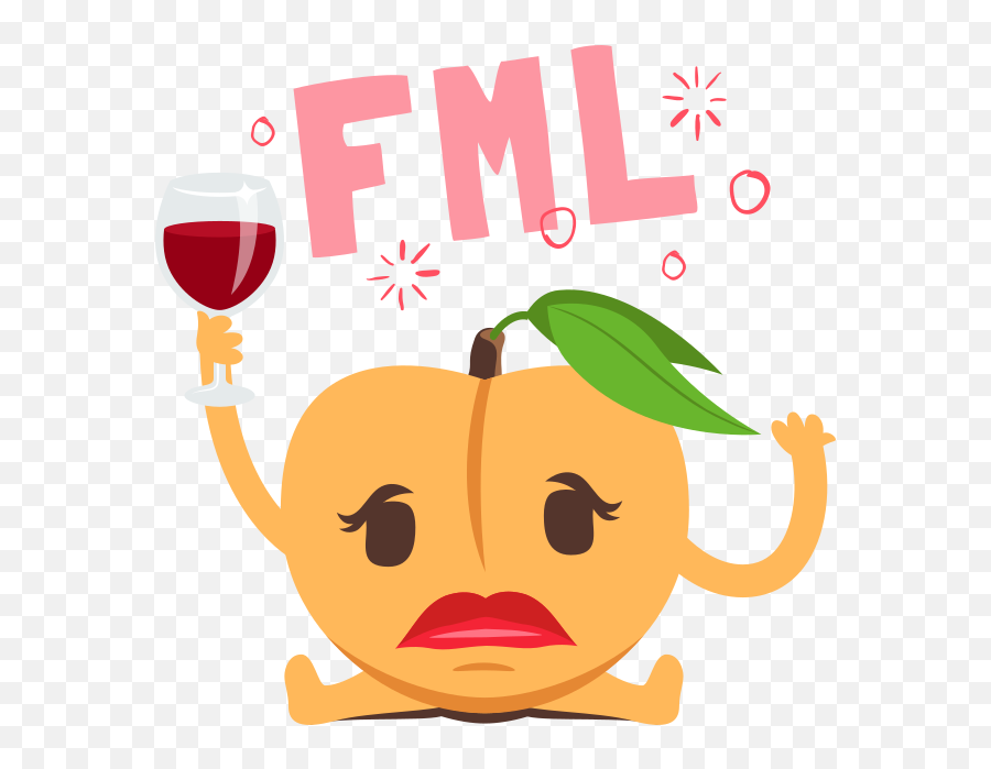 A Peach Life Emoji Inspired Stickers By Emojione By - Champagne Glass,Peach Emoji New