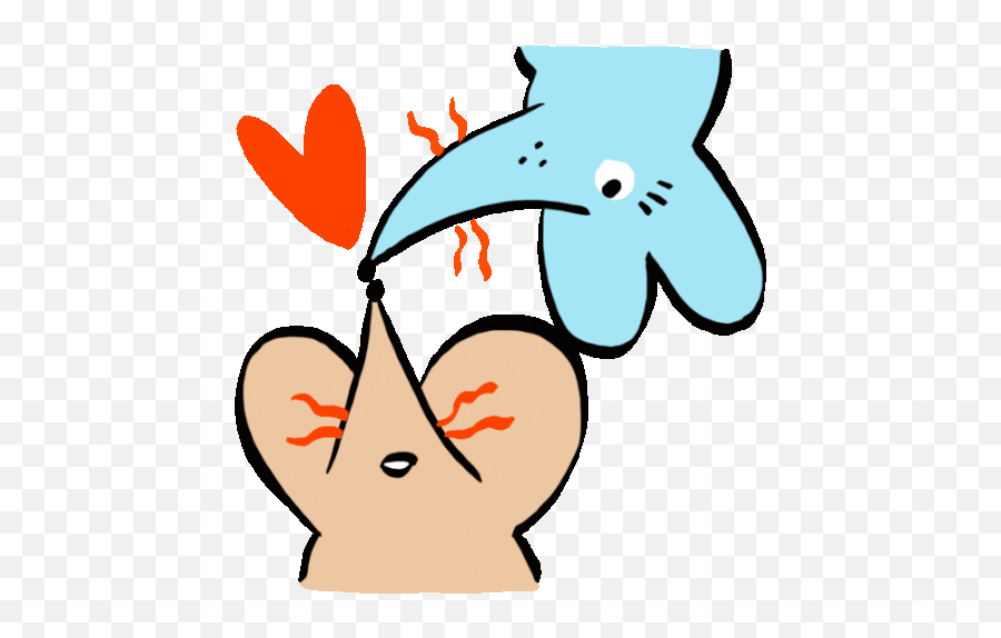 Hearts Beating Sweetly Between Two Mice Sticker - Souris D Emoji,Emojis De Amor Gif