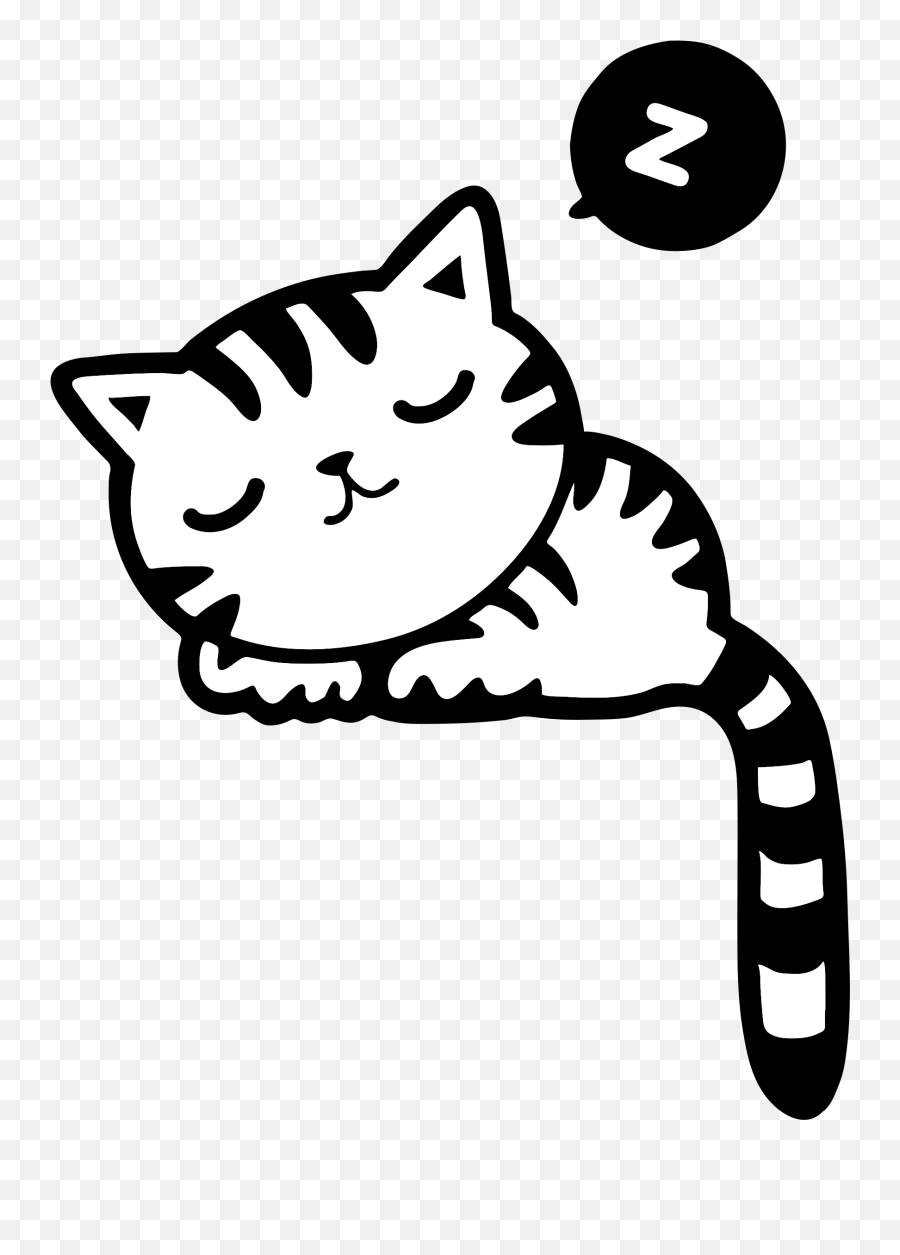 Cat Kitten Clip Art - Cat Cartoon Black And White Png Emoji,Cat Emotions Clip Art