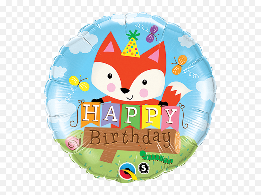 18 Birthday Party Fox Qualatex Foil Balloon U2014 Edu0027s Party Pieces - Cute Round Happy Birthday Emoji,Silver Fox Emoji