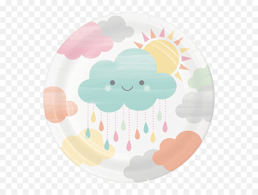 Sunshine Baby Showers Lunch Plates 8 - Theme Nuage Anniversaire Emoji,Bridal Shower Emoji Game