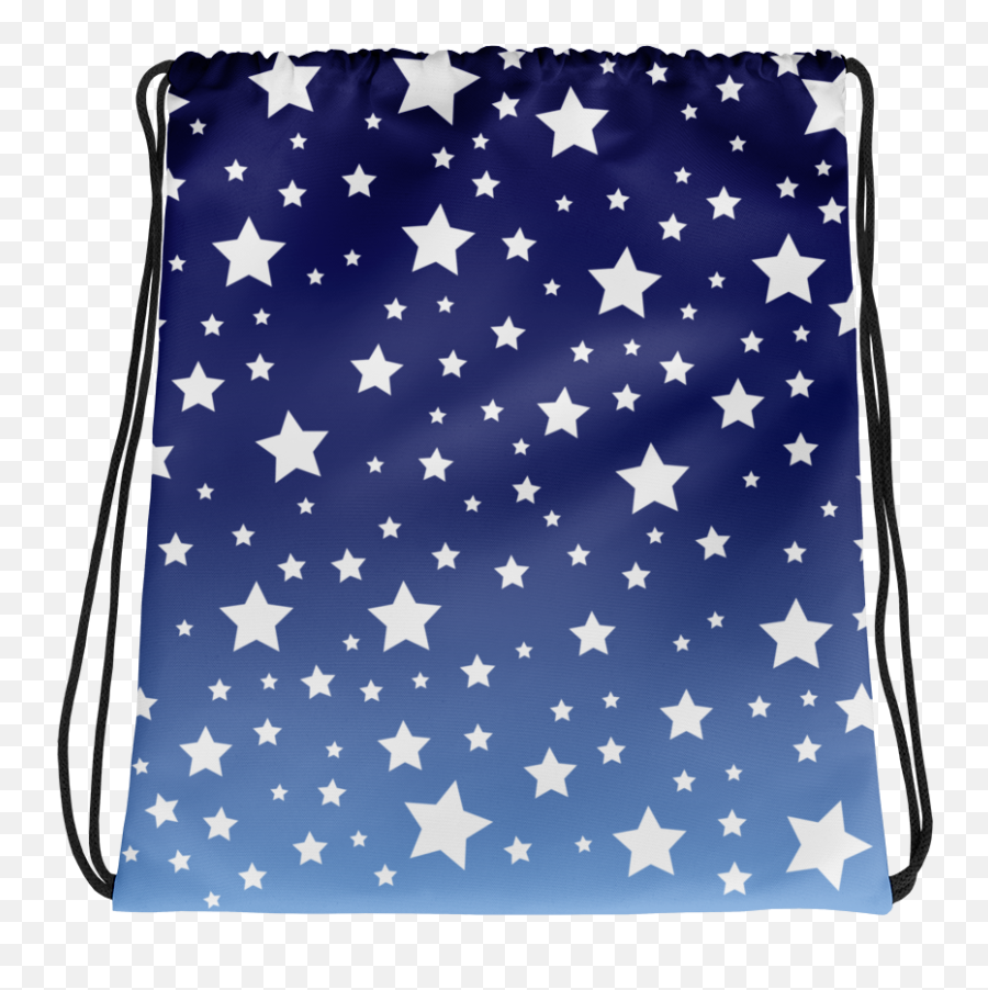 White Stars Blue Ombre Drawstring Bag - Mobile Phone Emoji,Emoji Drawstring Backpacks