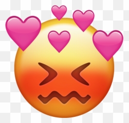 Shy Emoji Iphone Heart Yellow Red - Emoji Sticker Whatsapp,Heart Circle Emoji