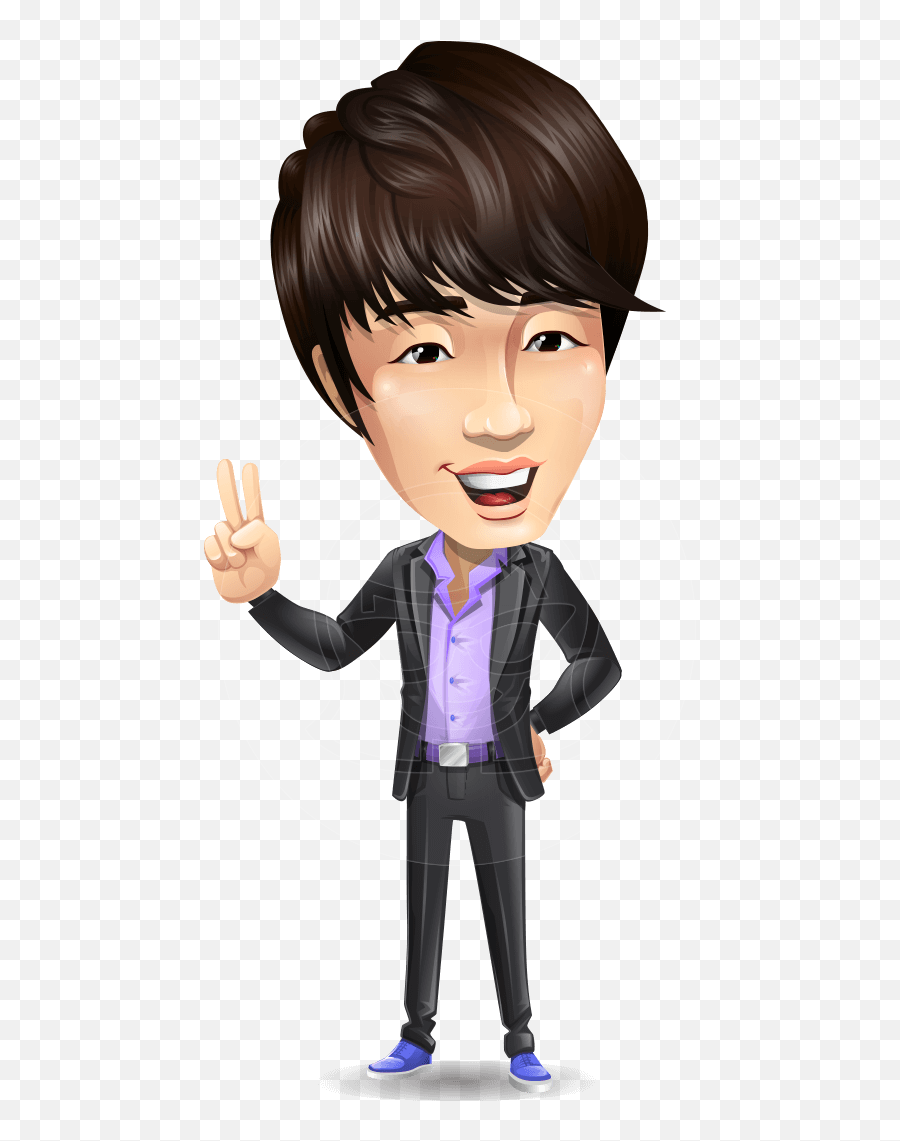 Fashionable Asian Man Cartoon Vector Character Graphicmama - Asian Man Cartoon Emoji,Gestures That Convey Emotion Illustrators