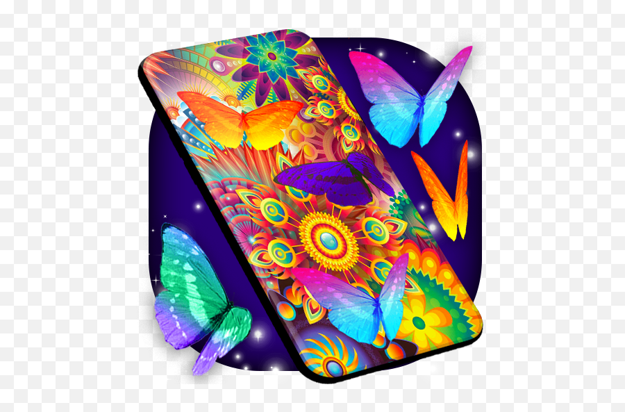 Neon Butterflies Wallpaper Free Live Wallpapers - Girly Emoji,Emoji De Arco