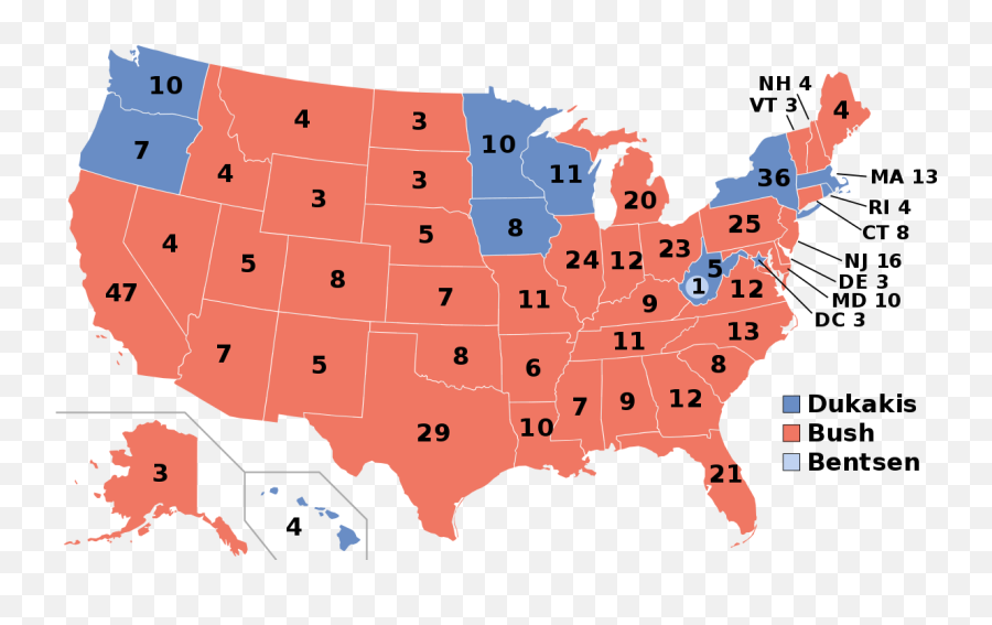 States Presidential Election - 1988 Election Map Emoji,Presidents Showing Emotions