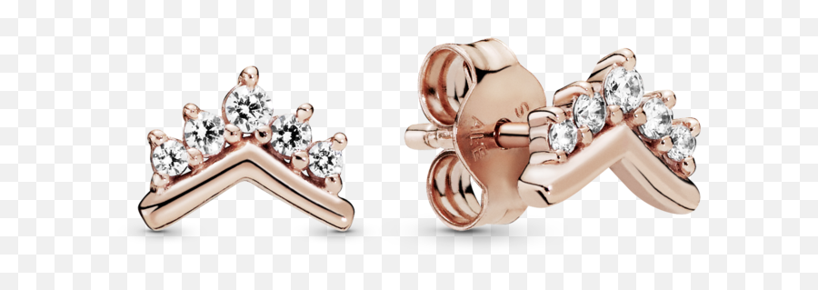 Tiara Wishbone Stud Earrings Sf1 Clips Doo - Pandora Wishbone Tiara Earrings Emoji,Emoji Bracelet Pandora Store