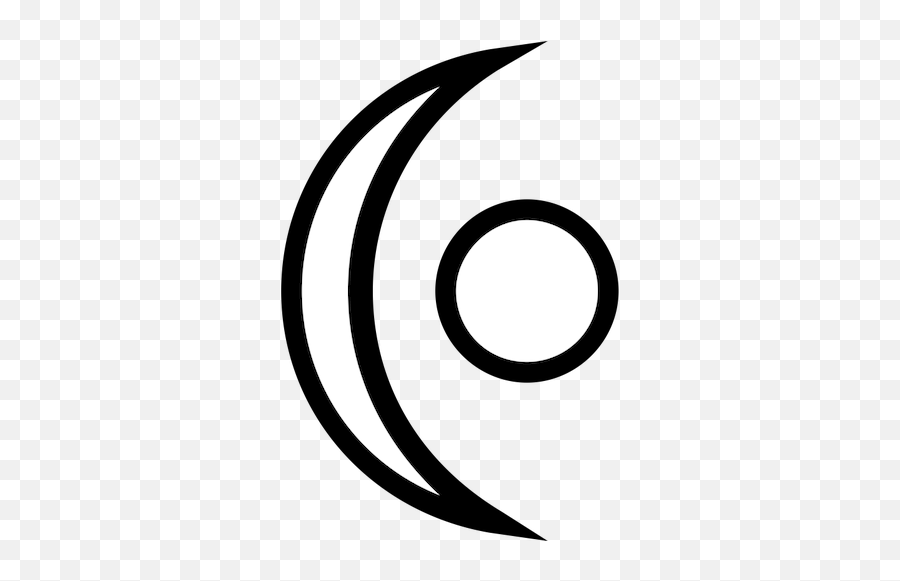 Cool Easy Crescent Moon - Crescent Moon With Circle Symbol Emoji,Crescent Moon Emoji Outline