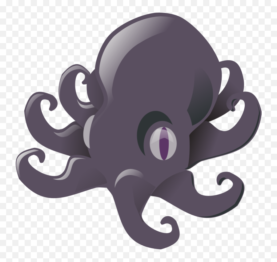 Cartoon Octopus At Dark Background Free - Clipart Octopus Emoji,Octopus Emoticon -emoji