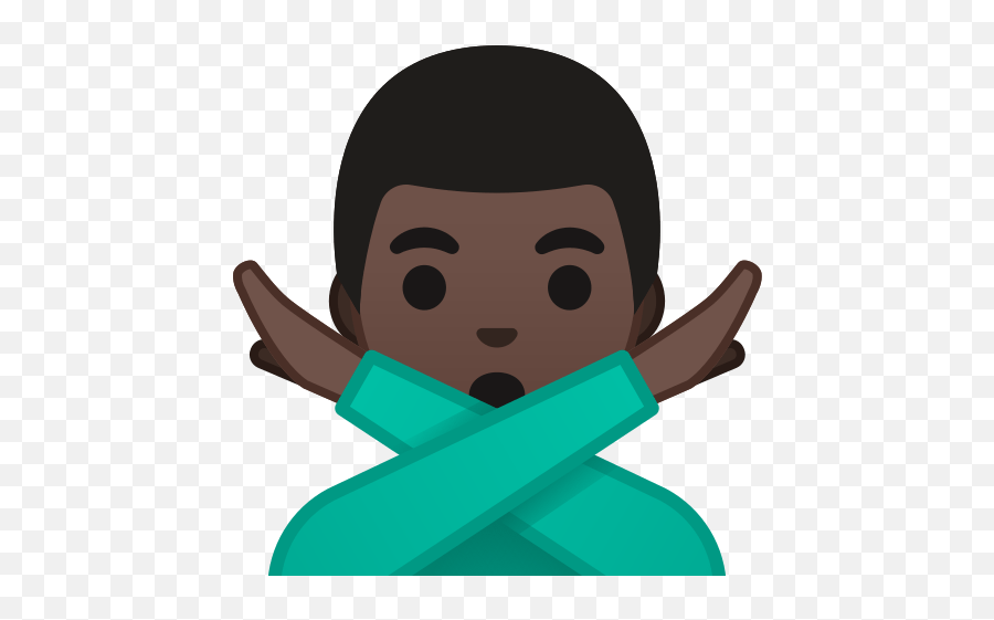 U200d Man Making The No Gesture In Dark Skin Tone Emoji,Making The Emoticon For Laughing