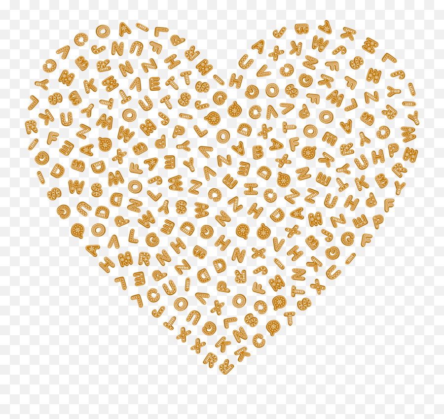 Gingerbread Alphabets Heart - Free Vector Graphic On Pixabay Emoji,Kawaii Sparkles Text Emotion