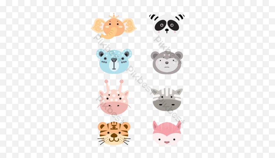 Cartoon Animal Avatar Icons Psd Free Download - Pikbest Emoji,Small Elephant Animated Emoji