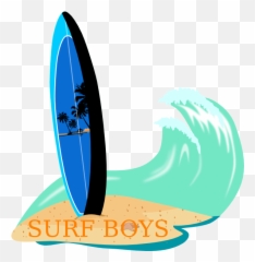 Waves Clipart Surfboard Waves Surfboard Transparent Free - Surfboard Wave Clipart Png Emoji,Surfing Emoji