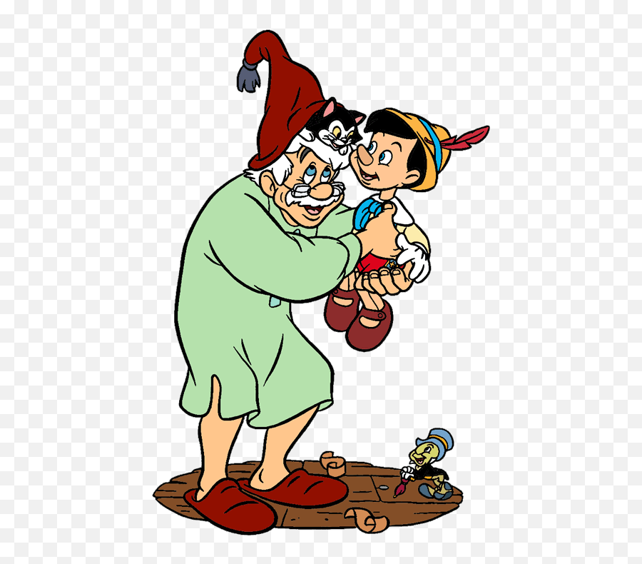 Pinocchio Group Clip Art Disney Galore Gepetto - Figaro Fictional Character Emoji,Pinnochio Emoji