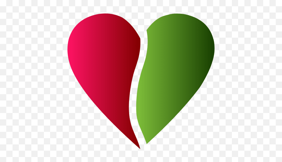 Heart Logo Half Red And Green Color - Transparent Png U0026 Svg Corazon Azul Y Verde Png Emoji,Heart Emoji Spam