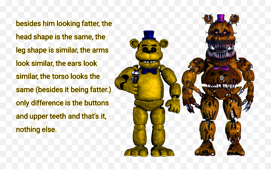 Five Nights At Freddys All Freddys Png - Full Body Nightmare Fredbear Emoji,Five Nights At Freddy's Emoji