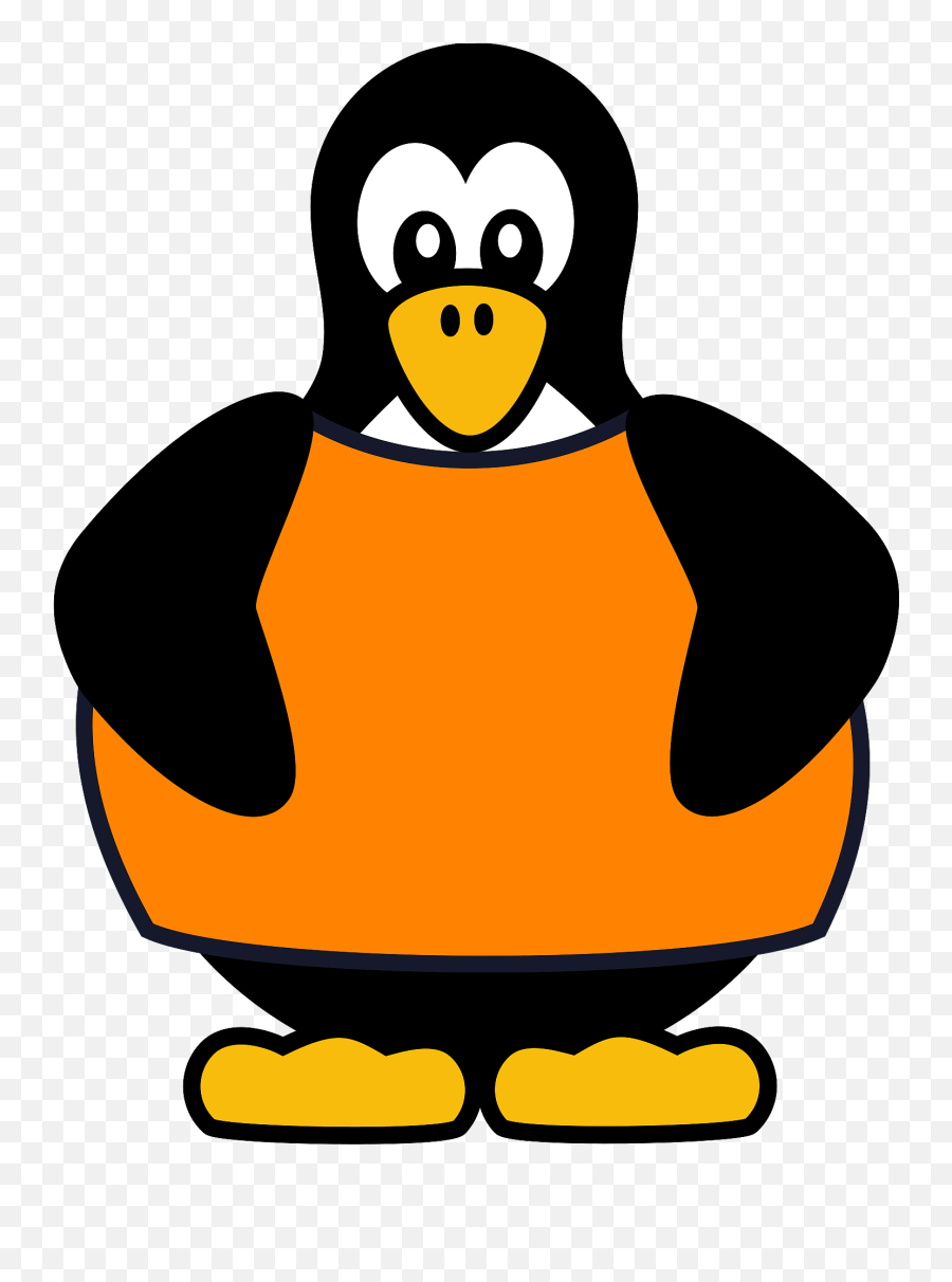 Penguin In Orange T - Penguin Wearing A Shirt Emoji,Penguin Shirt Emoji