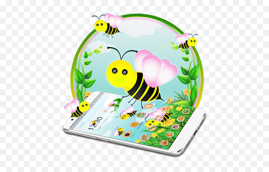 Cute Yellow Honeybee 2d Theme Free Amazonde Apps For - Honey Bee Image For Whats Up Dp Emoji,Honey Bee Emoji